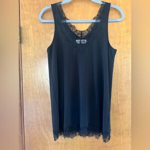 Rosemunde Elegant Black Lace Trim tank top